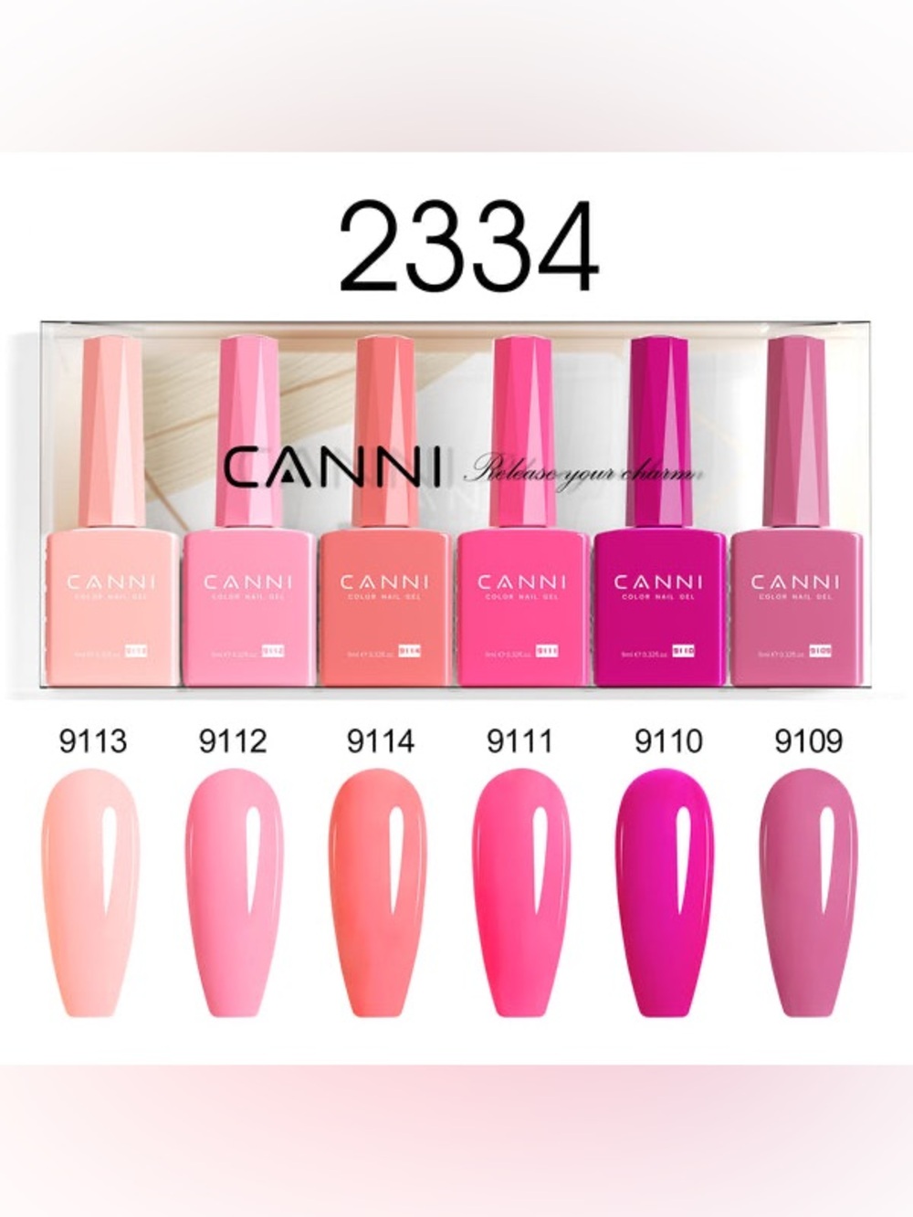 Canni Collection New Formula Gel Nail 6 PC Set x 9mL HEMA FREE NON TOXIC